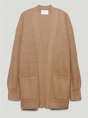 Aritzia Wilfred Size 1X Free Unwind 100% Merino Wool Oversized Cardigan - Camel